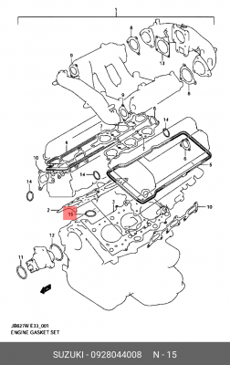 Кольцо уплотнительное 09280-44008 SUZUKI