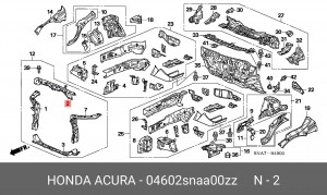 Балка крепления радиатора 04602SNAA00ZZ HONDA