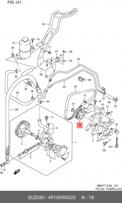 Ролик ремня приводного 49160-50G20 SUZUKI