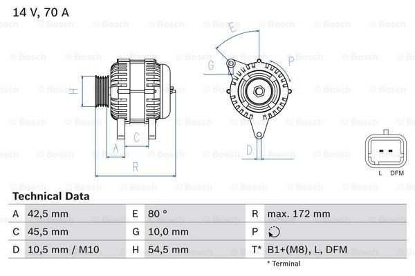 Генератор 0 986 049 370 BOSCH