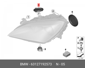 Крышка фары 63 12 7 192 573 BMW