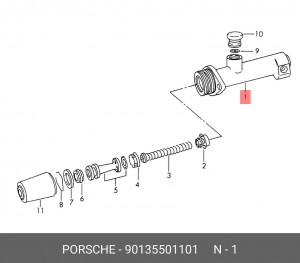 Главный тормозной цилиндр 90135501101 PORSCHE