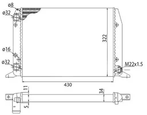 Радиатор охлаждения ДВС 350213404003 MAGNETI MARELLI