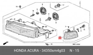 Фонарь указателя поворота 34350SM4G03 HONDA