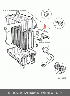 Расширительный клапан, кондиционер XHM5805 MG ROVER LAND ROVER