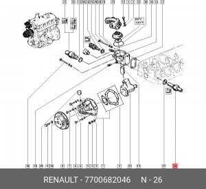 Термовыключатель, пусковой обогатитель 7700682046 RENAULT