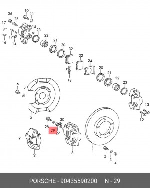 Уплотняющее кольцо 90435590200 PORSCHE
