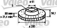 Тормозной диск 186734 VALEO PHC