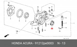 Уплотняющее кольцо, коленчатый вал 91212PE0003 HONDA