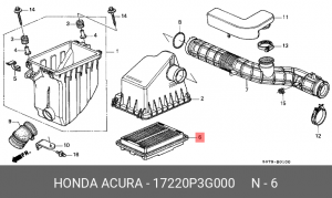 Воздушный фильтр 17220-P3G-000 HONDA