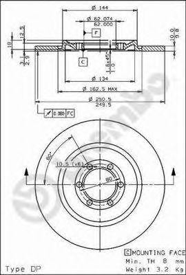 Тормозной диск 08391020 BREMBO