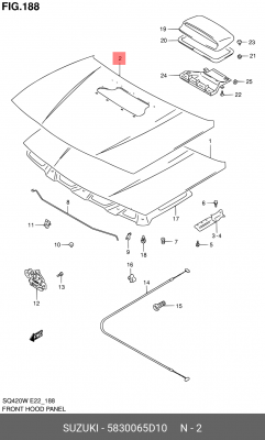 Капот двигателя 58300-65D10 SUZUKI