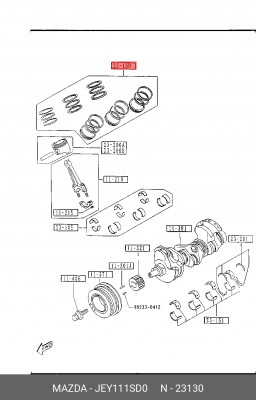 Кольца поршневые JEY111SD0 MAZDA