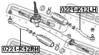 Наконечник рулевой тяги 0221-K12LH FEBEST