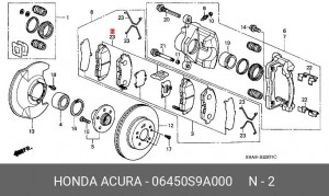 Комплект тормозных колодок, диско 06450S9A000 HONDA