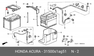 Батарея аккумуляторная 31500S1AG51 HONDA