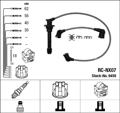 Ккомплект проводов зажигания RCNX07 NGK NTK