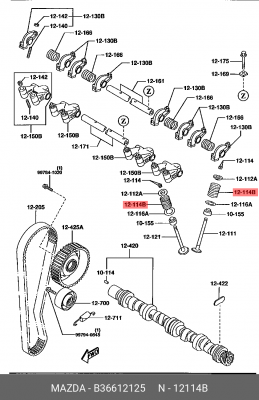 Пружина клапана ГБЦ B36612125 MAZDA