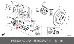 Втулка направляющая тормозного суппорта 45262S9VA11 HONDA