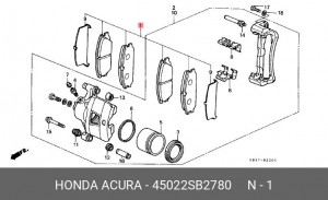 Комплект тормозных колодок, диско 45022SB2780 HONDA