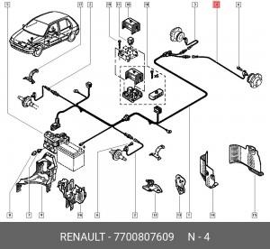 Датчик, частота вращения колеса 7700807609 RENAULT