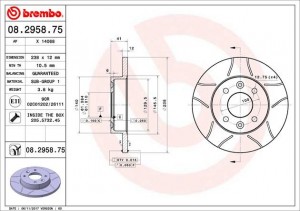 Тормозной диск 08.2958.75 BREMBO