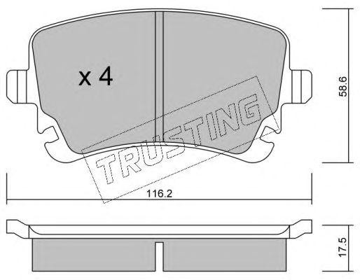 Комплект тормозных колодок, диско 570.2 TRUSTING