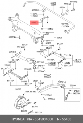 Болт крепления 5545034000 HYUNDAI KIA