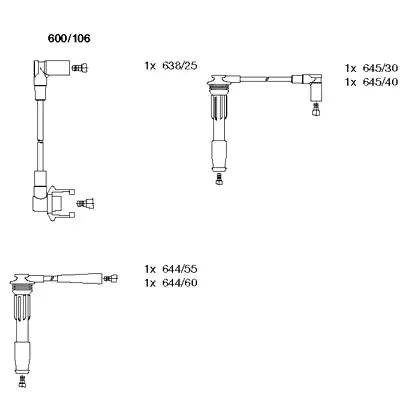 Ккомплект проводов зажигания 600106 BREMI