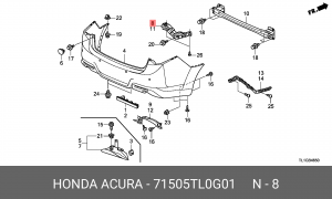 Крепление бампера 71505TL0G01 HONDA