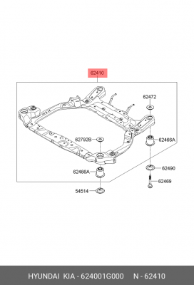 Подрамник передней подвески 62400 1G000 HYUNDAI KIA