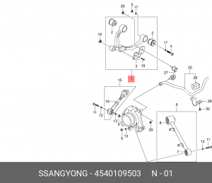 Сайлентблок 4540109503 SSANG YONG