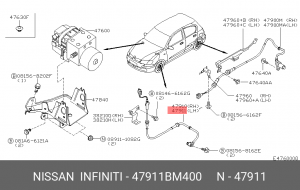 Датчик, частота вращения колеса 47911-BM400 NISSAN