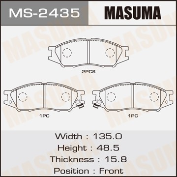Колодки тормозные дисковые MS2435 MASUMA