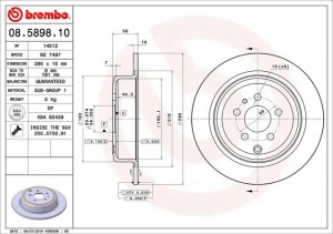 Тормозной диск 08.5898.10 BREMBO