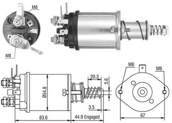 Тяговое реле, стартер 940113050388 MAGNETI MARELLI