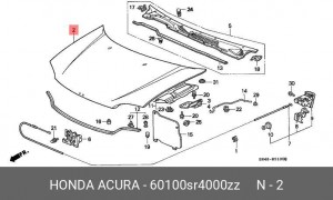 Капот двигателя 60100SR4000ZZ HONDA