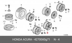 Диск колеса 42700TL0G71 HONDA