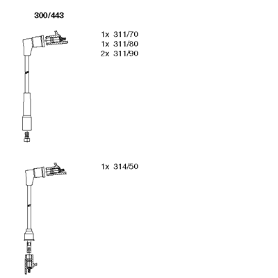 Ккомплект проводов зажигания 300443 BREMI