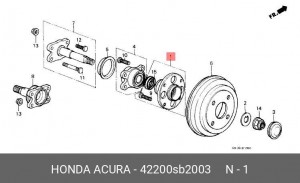 Комплект подшипника ступицы колеса 42200SB2003 HONDA