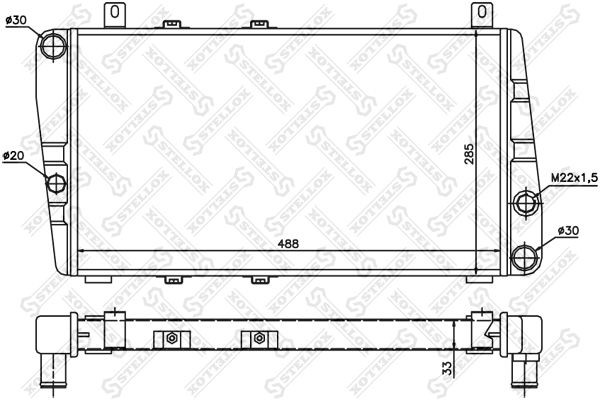 Радиатор охлаждения ДВС 10-25041-SX STELLOX