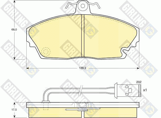 Комплект тормозных колодок, диско 6104791 GIRLING