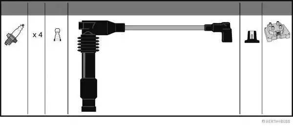 Ккомплект проводов зажигания J5380905 H B JAKOPARTS NIPPARTS
