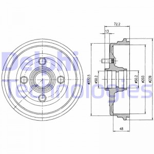 Тормозной барабан BF230 DELPHI