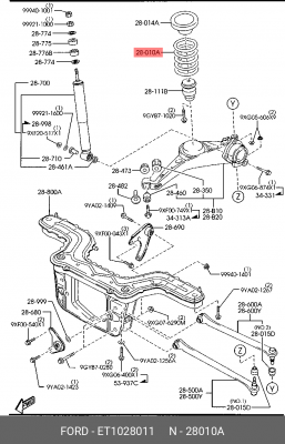 Пружина подвески ET1028011 MAZDA
