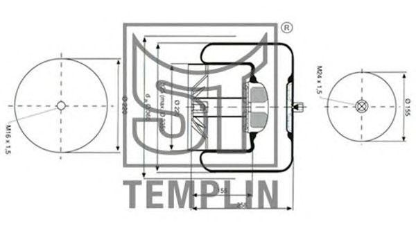 Кожух пневматической рессоры 040606106200 TEMPLIN
