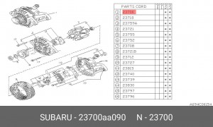 Генератор 23700AA090 SUBARU