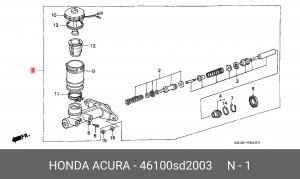 Главный тормозной цилиндр 46100SD2003 HONDA