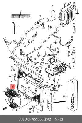 Вентилятор, конденсатор кондиционера 95560-65D02 SUZUKI