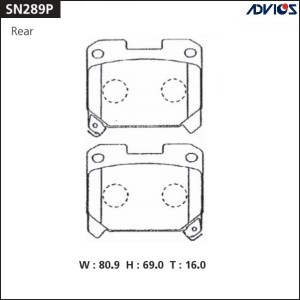Колодки тормозные дисковые SN289P ADVICS